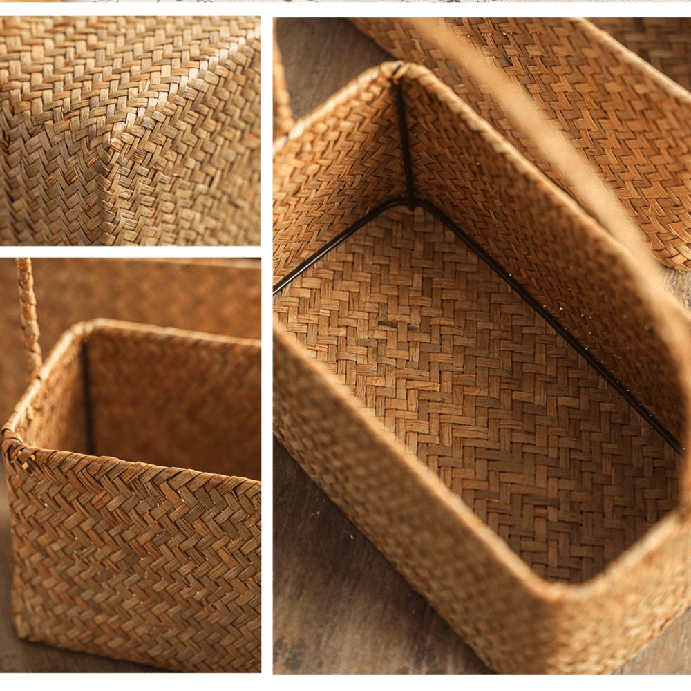 Rectangular Woven Carry Basket Organizer