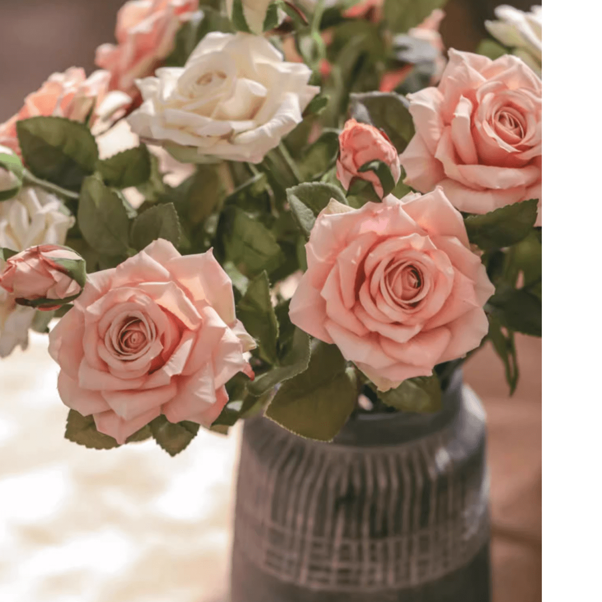 Artificial Rolled Edge American Rose Stem 18" Tall