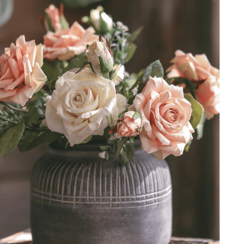 Artificial Rolled Edge American Rose Stem 18" Tall