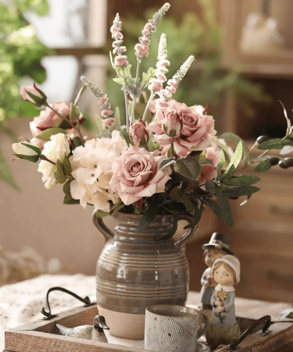 Artificial Rolled Edge American Rose Stem 18" Tall