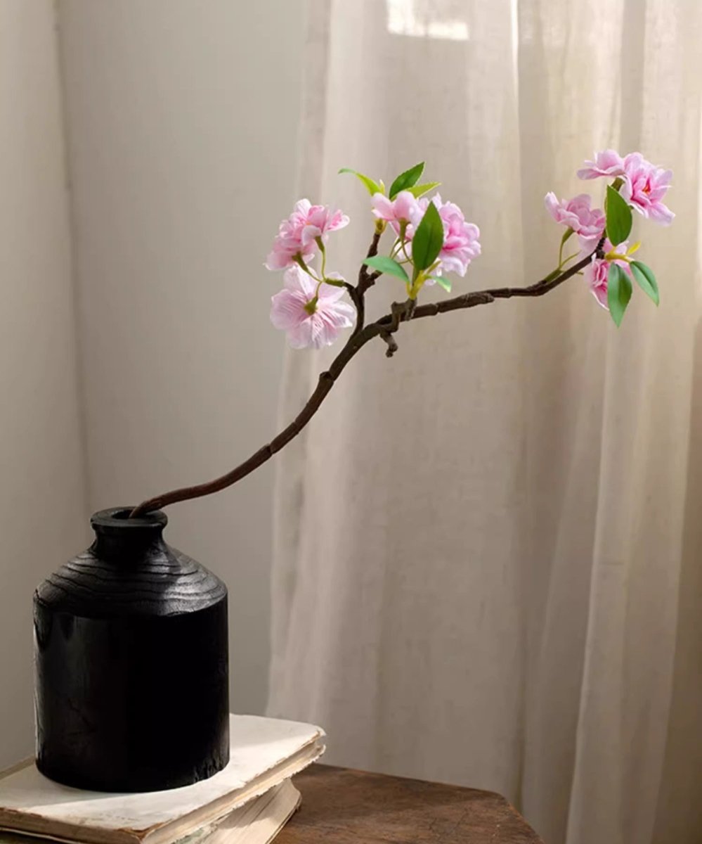 Artificial Small Peach Blossom Flower Stem 16.5" Tall