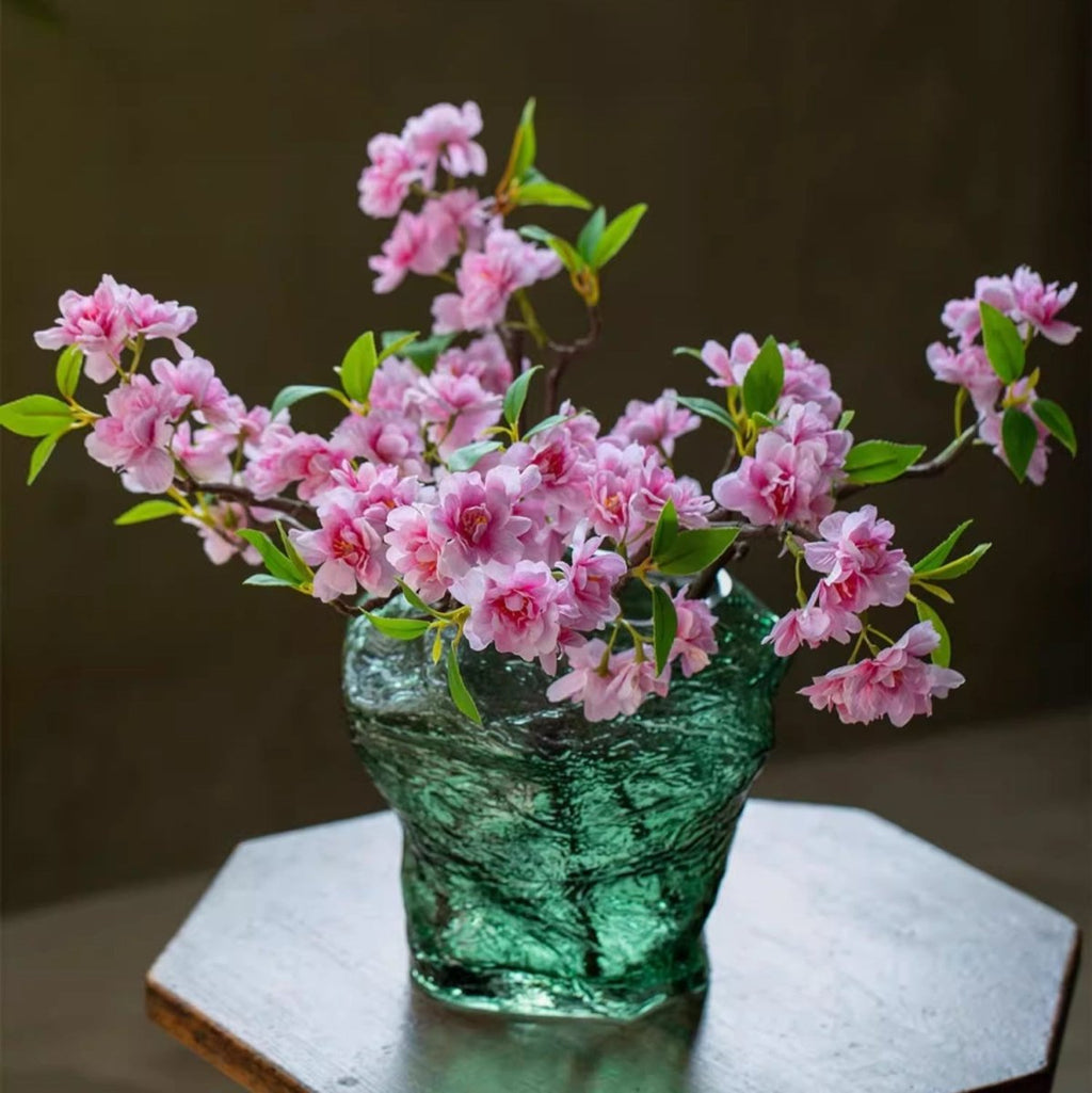Artificial Small Peach Blossom Flower Stem 16.5" Tall