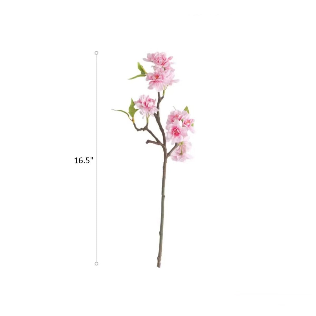 Artificial Small Peach Blossom Flower Stem 16.5" Tall