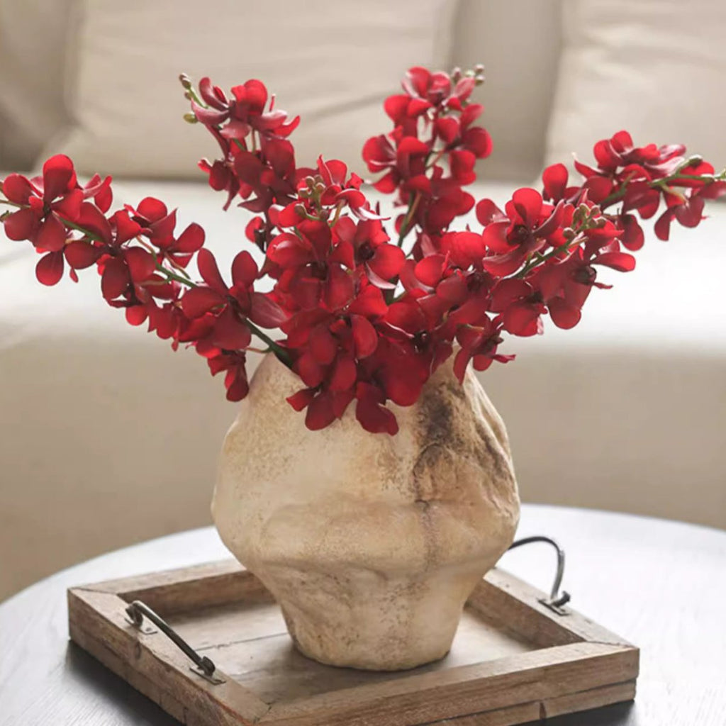 Artificial Single Red Orchid Stem 24" Tall