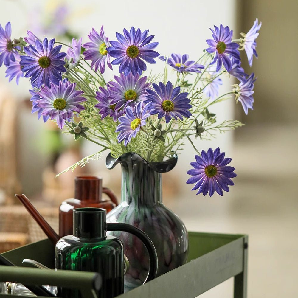 Artificial Summer Chrysanthemum Flower Stem in Purple 23.6" Tall