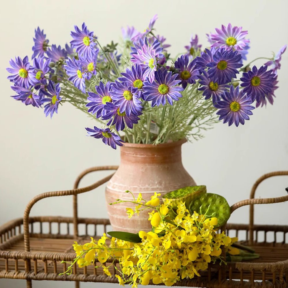 Artificial Summer Chrysanthemum Flower Stem in Purple 23.6" Tall
