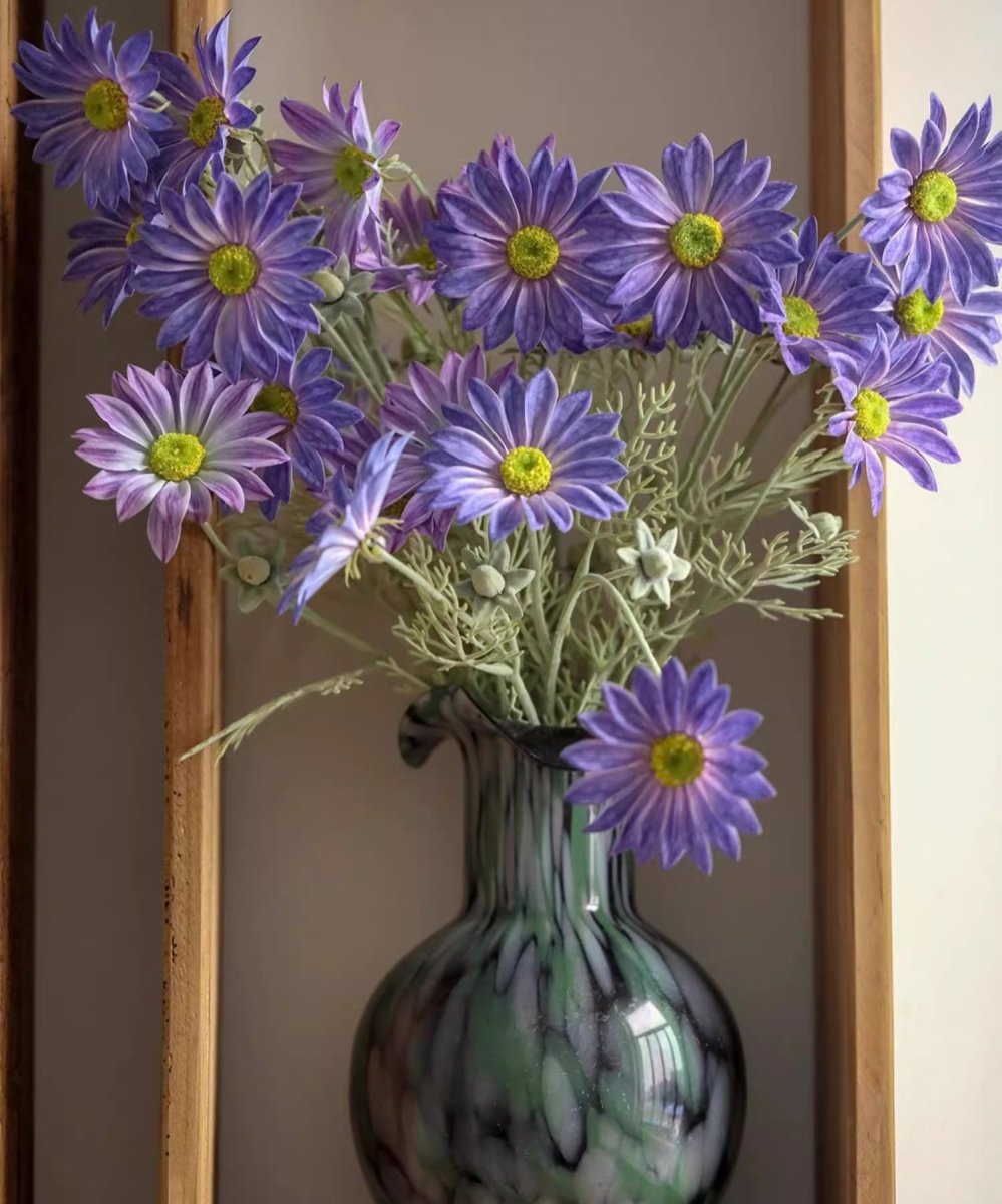 Artificial Summer Chrysanthemum Flower Stem in Purple 23.6" Tall