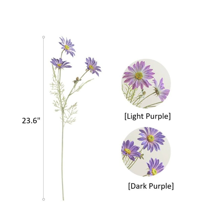Artificial Summer Chrysanthemum Flower Stem in Purple 23.6" Tall