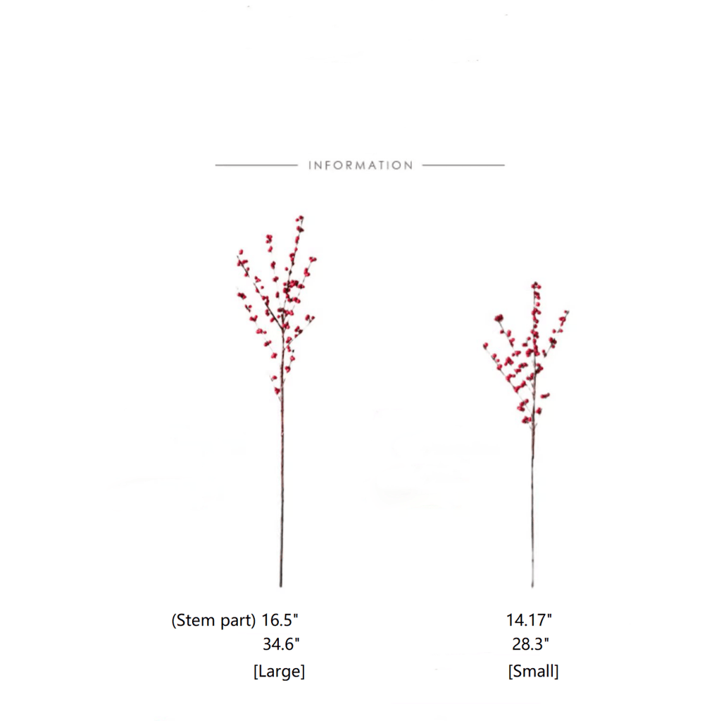Artificial Red Winterberry Stem