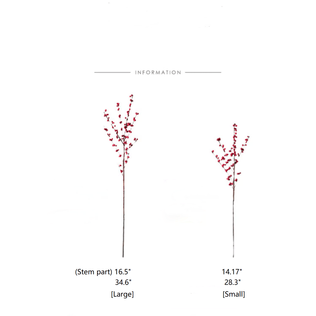 Artificial Red Winterberry Stem