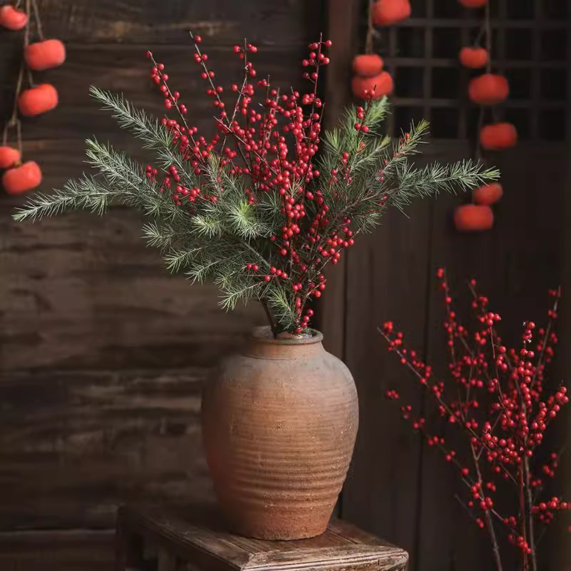Artificial Red Winterberry Stem