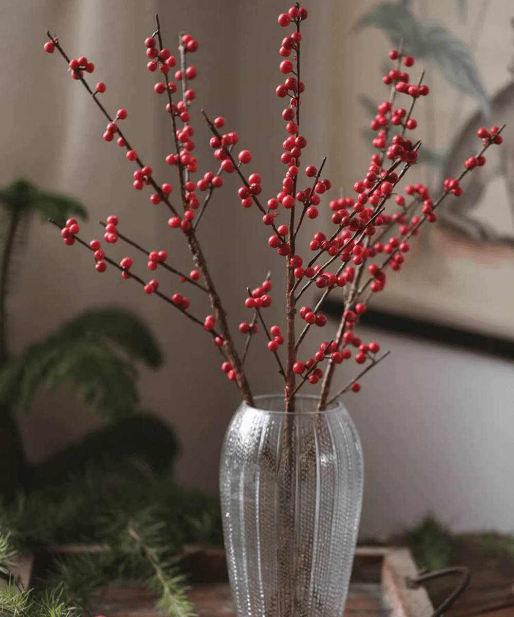 Artificial Red Winterberry Stem