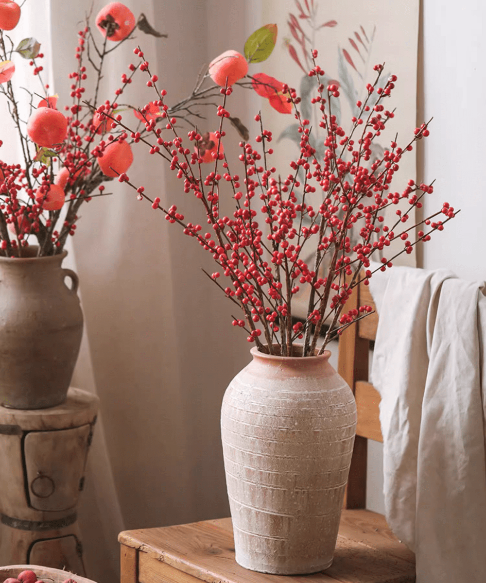 Artificial Red Winterberry Stem