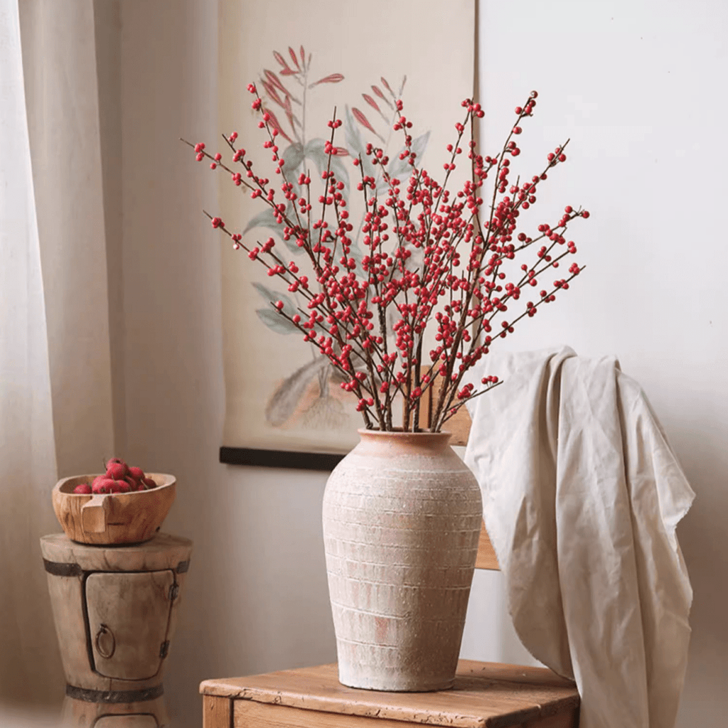 Artificial Red Winterberry Stem