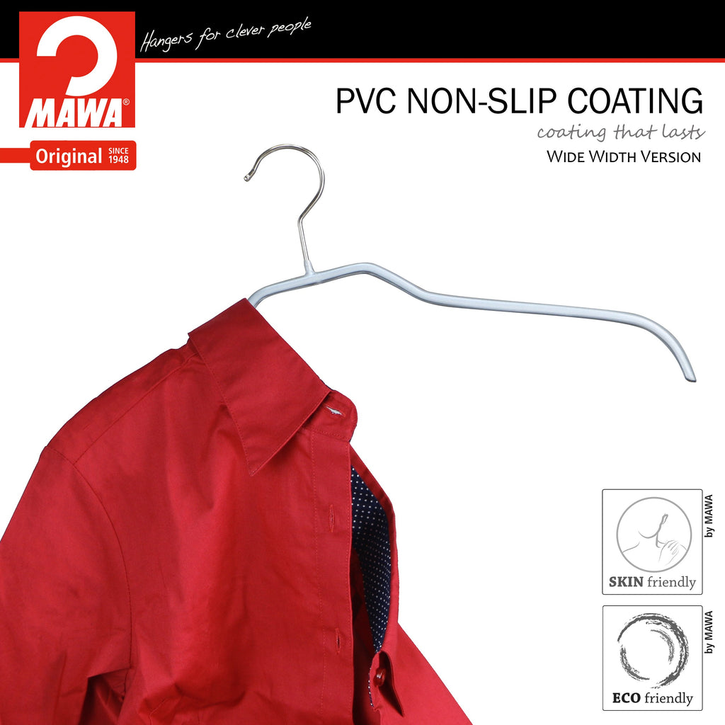 MAWA Silhouette Extra Wide 45-F Hanger, Silver