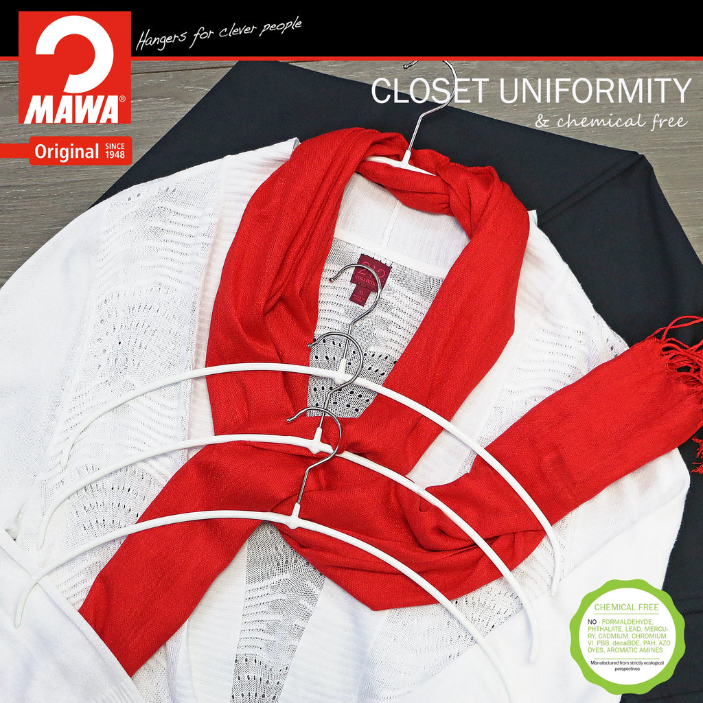 MAWA Euro Ultra Thin 40-PT Hanger, White