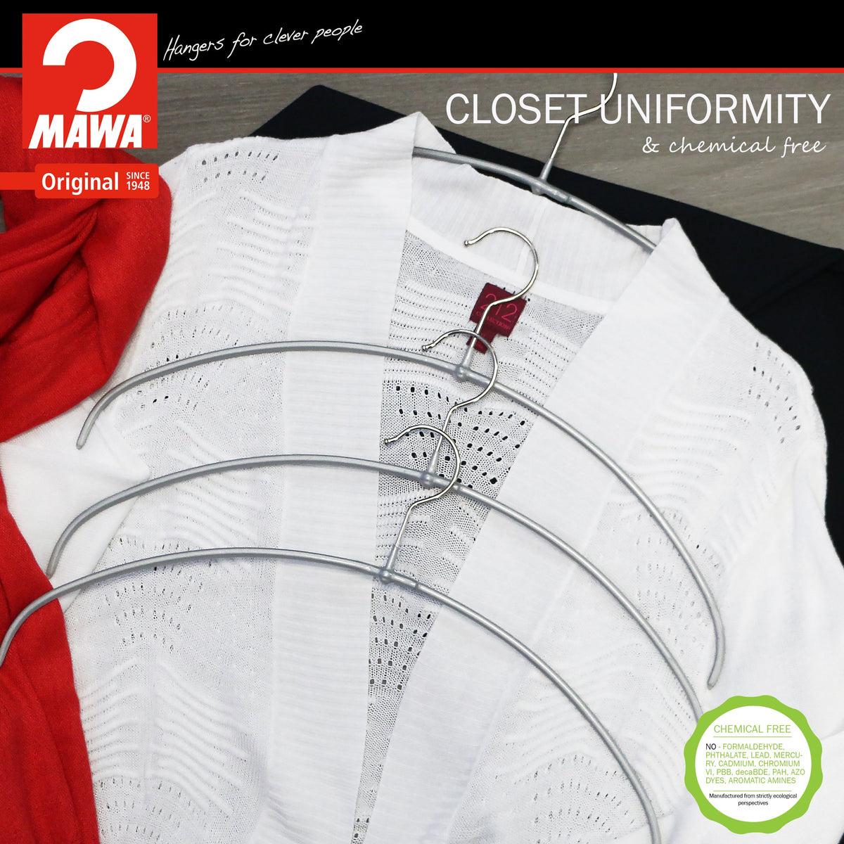 MAWA Euro Ultra Thin 40-PT Hanger, Silver