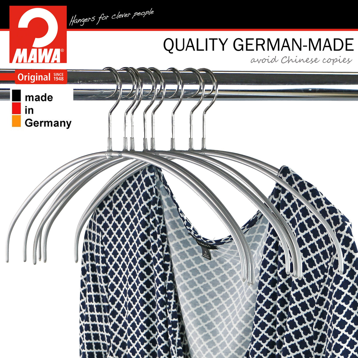 MAWA Euro Ultra Thin 40-PT Hanger, Silver