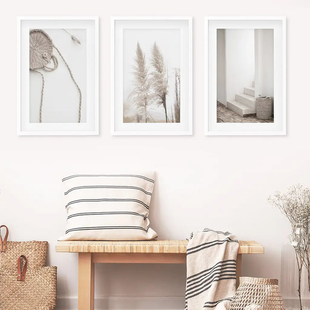 Natural Tones Boho Minimalist Wall Decor. Pampas Grass