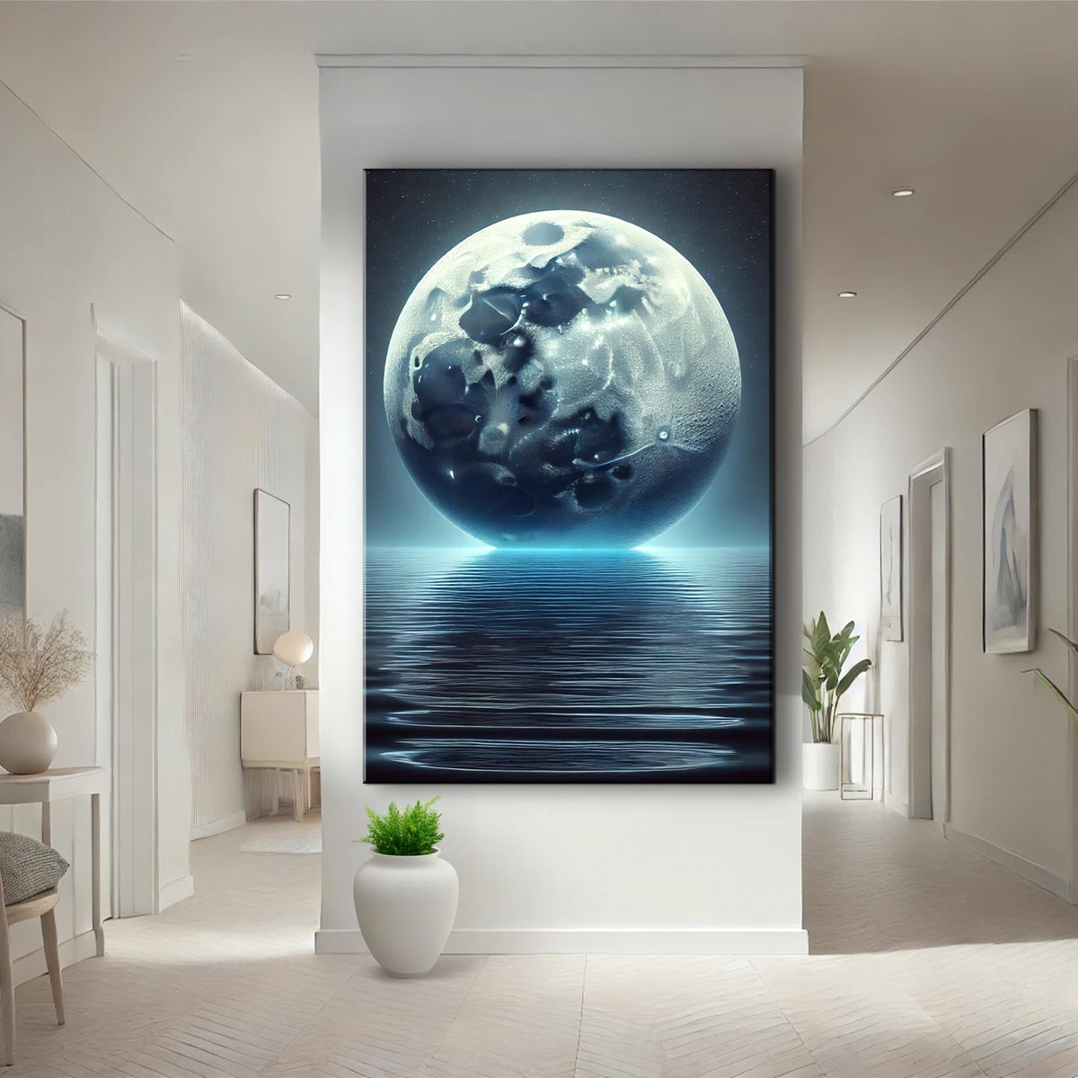 Cool Moonlight Glow Canvas Wall Art