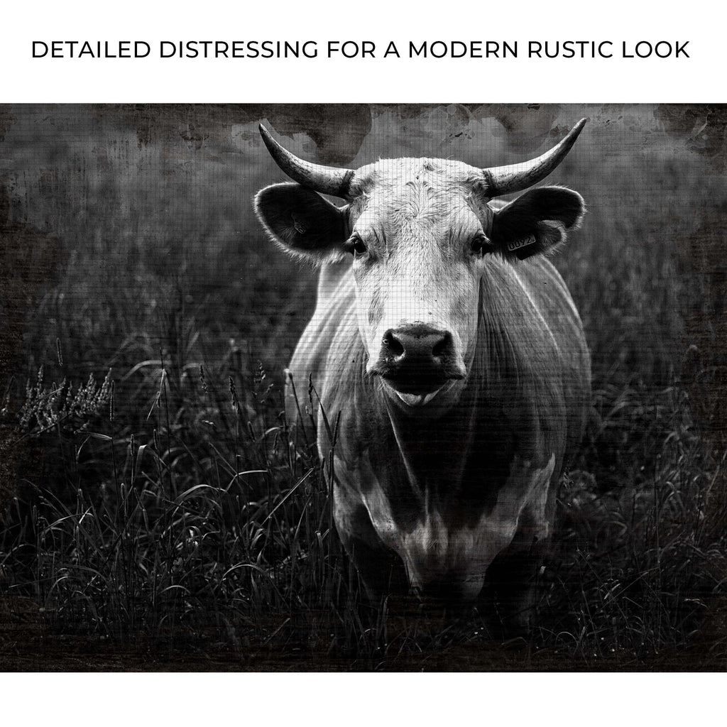 Longhorn Cattle Portrait Canvas Wall Art