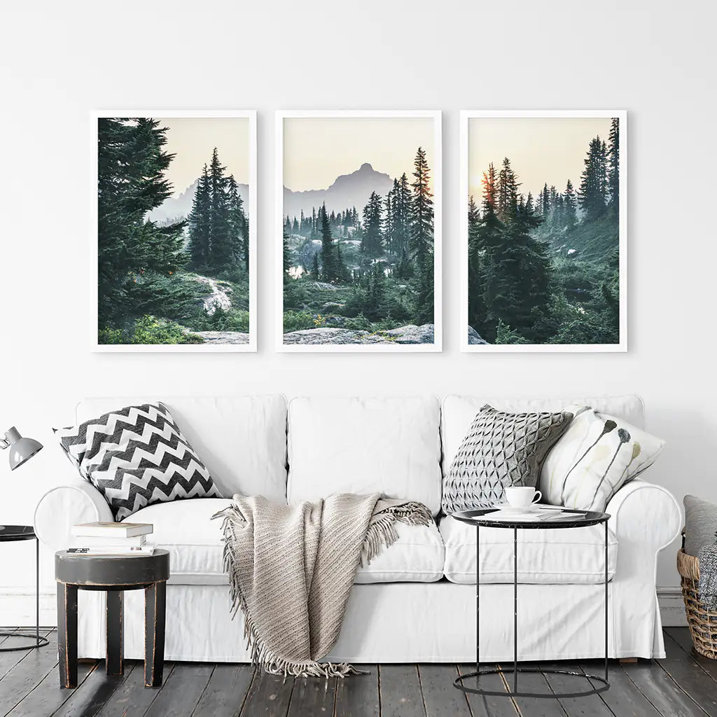 Mountain Forest. USA Wilderness Wall Art Set. Rampart Ridge