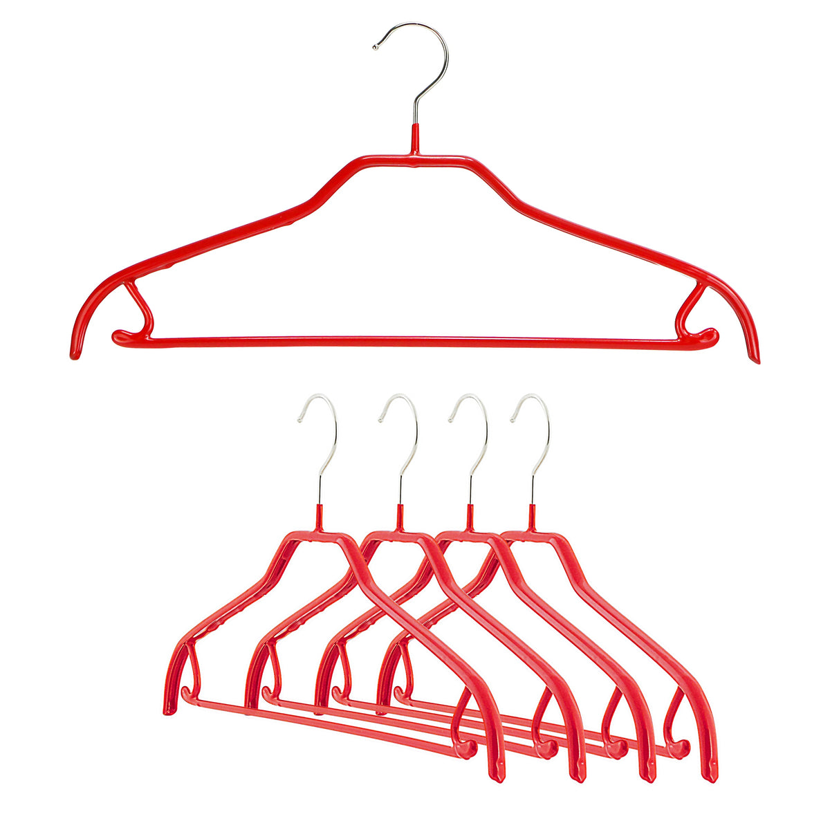 MAWA Silhouette 41-FRS Hanger with Pant Bar & Skirt Hooks, Red