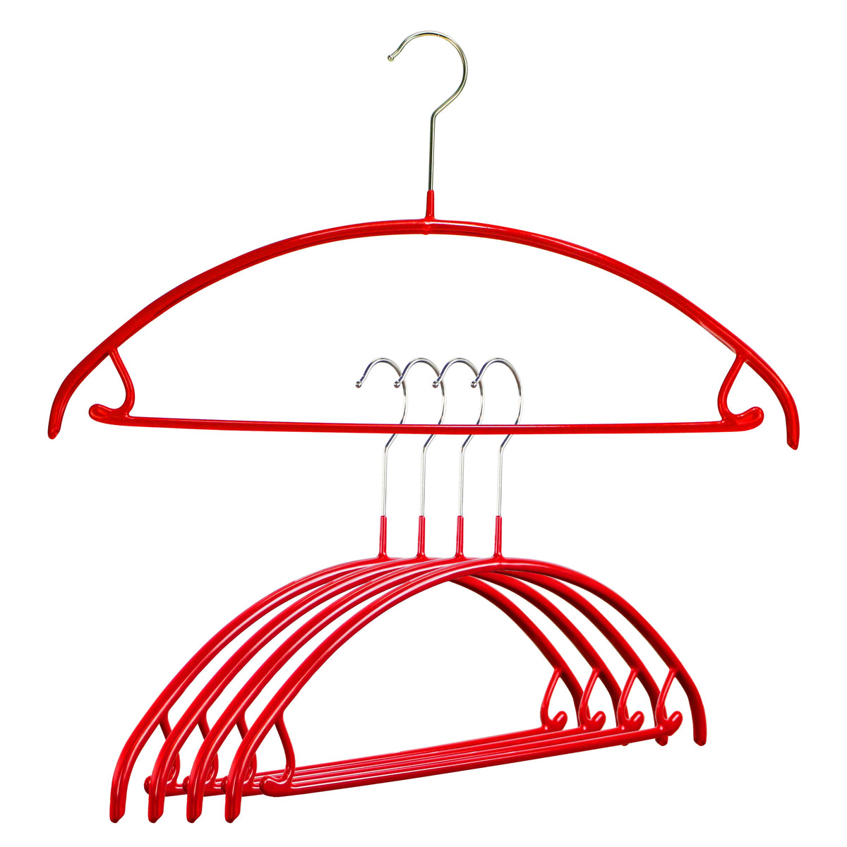 MAWA Euro 42-U Hanger with Pant Bar & Skirt Hooks, Red
