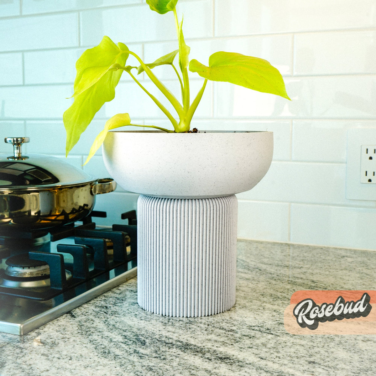 Modern Pedestal Plant Pot, Two-Piece