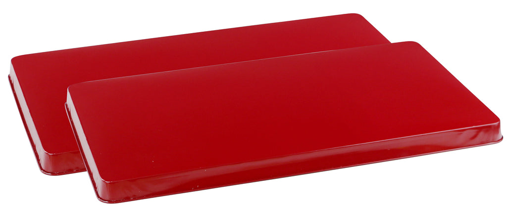 Reston Lloyd Calypso Basics 2-Piece Rectangular Tin Burner Cover Set for Gas Stoves, Red