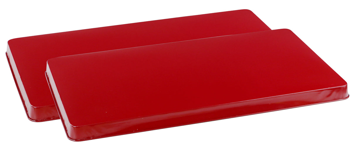 Reston Lloyd Calypso Basics 2-Piece Rectangular Tin Burner Cover Set for Gas Stoves, Red