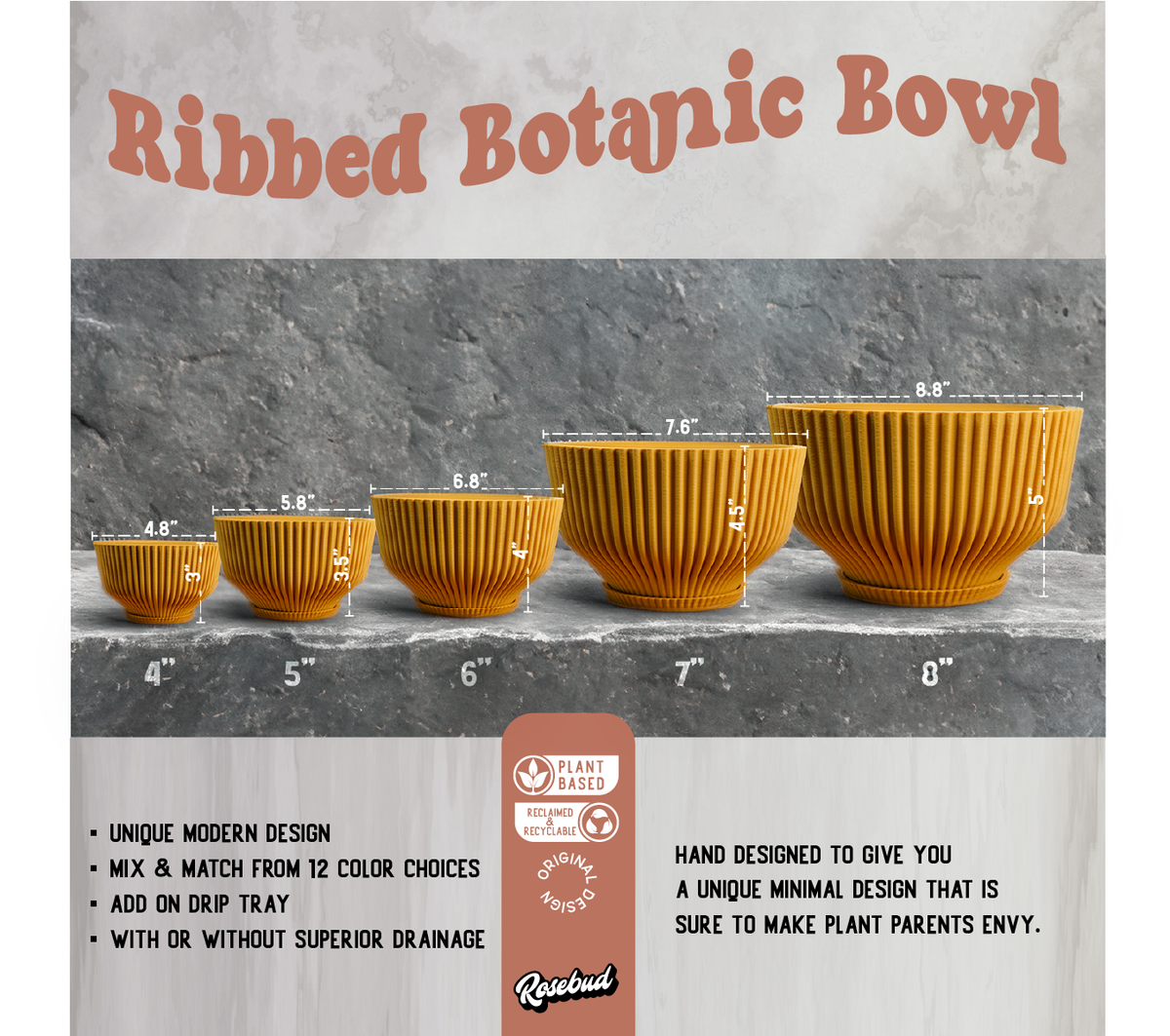 Bonsai Pot with Drainage & Tray