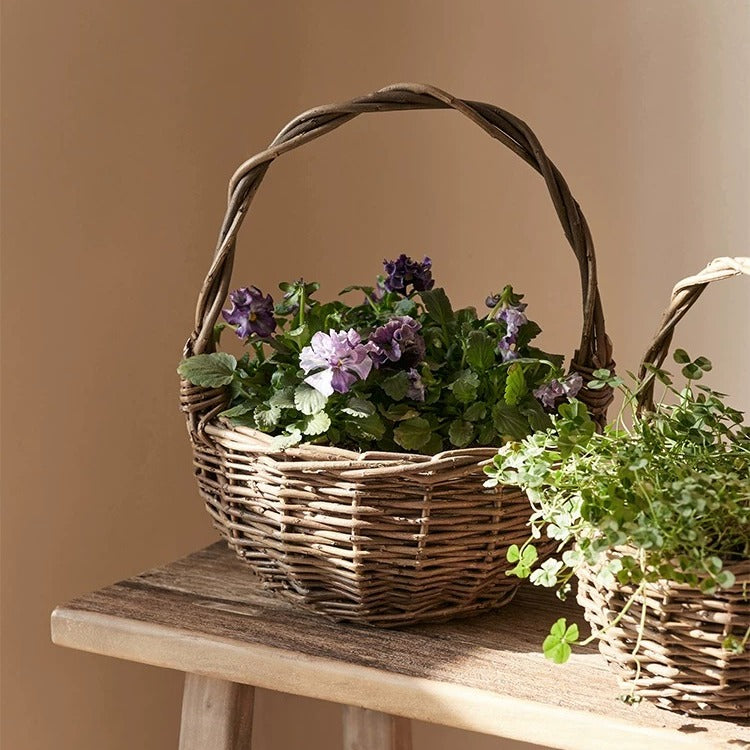 Countryside Willow Flower Basket with Liner