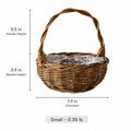 Countryside Willow Flower Basket with Liner