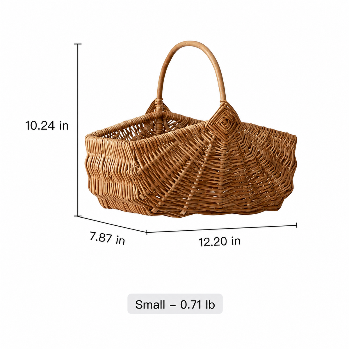 Fan-Woven Willow Market Basket