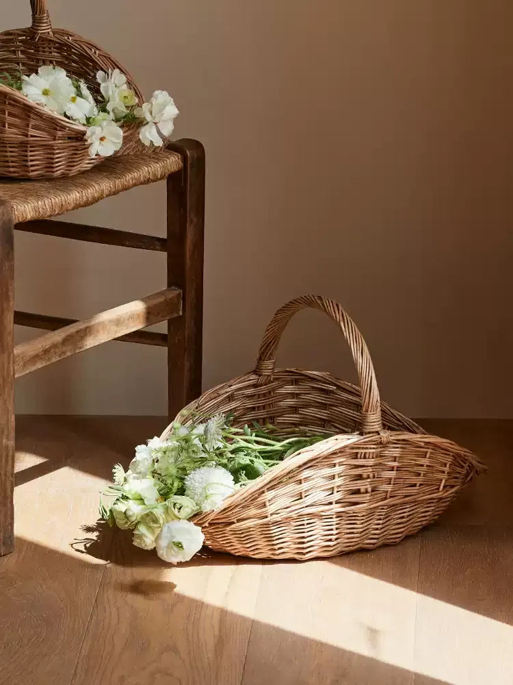 Handled Wicker Harvest Basket