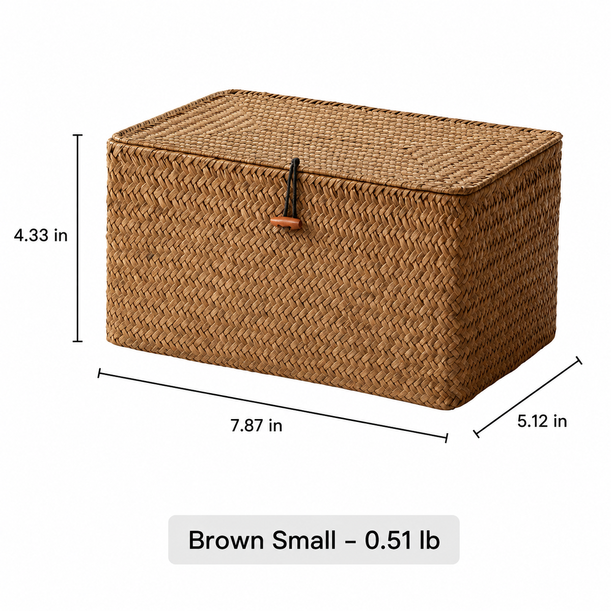Woven Seagrass Storage Box with Lid