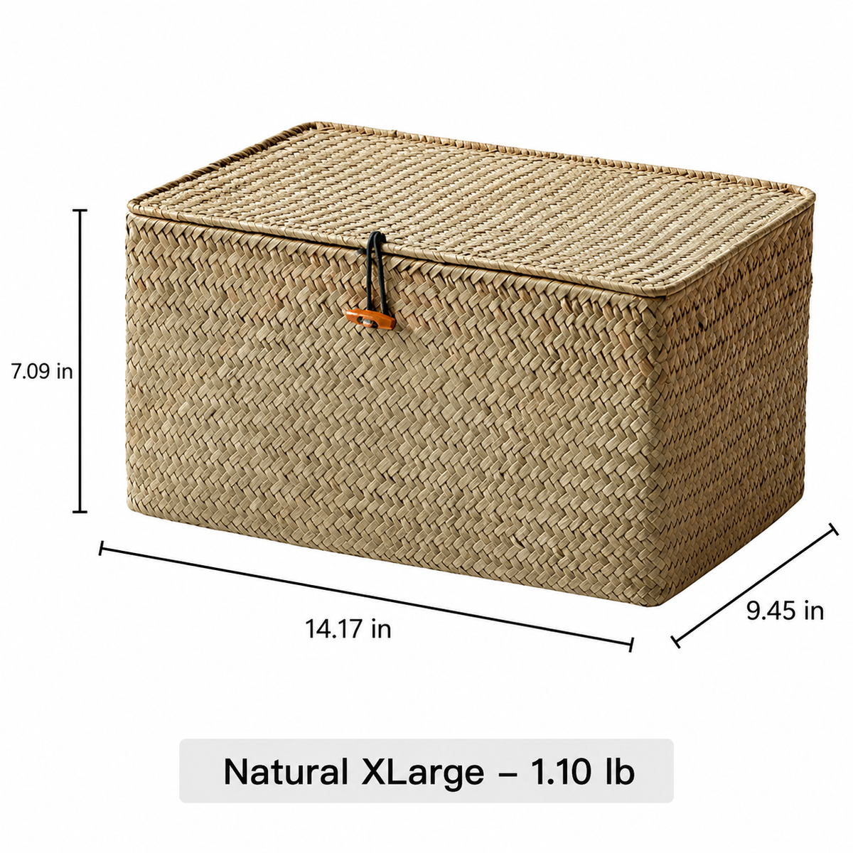 Woven Seagrass Storage Box with Lid