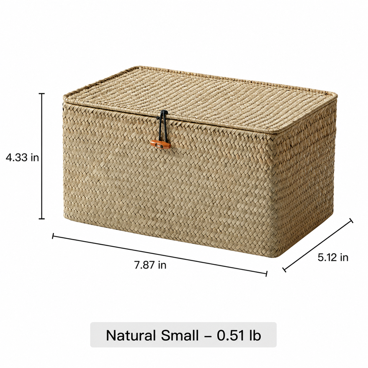 Woven Seagrass Storage Box with Lid