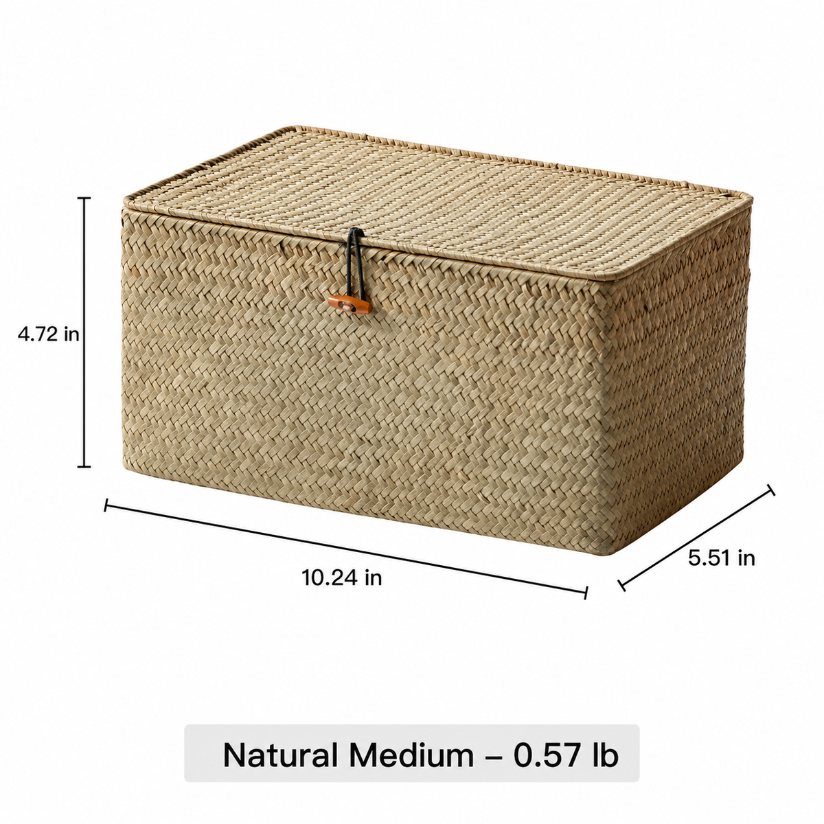 Woven Seagrass Storage Box with Lid
