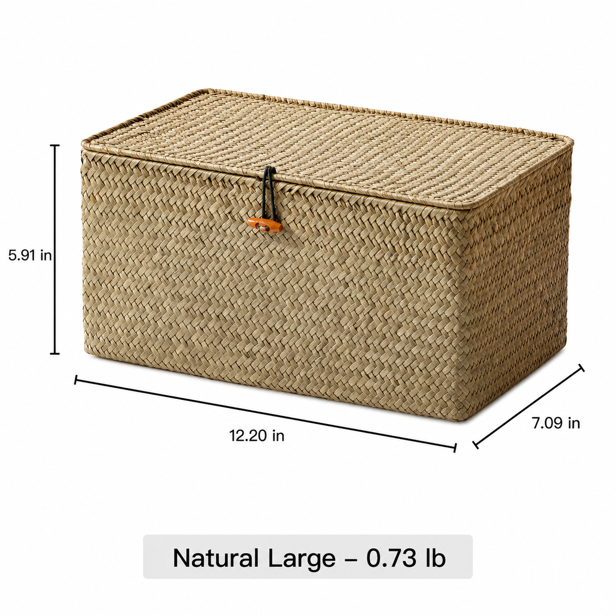 Woven Seagrass Storage Box with Lid