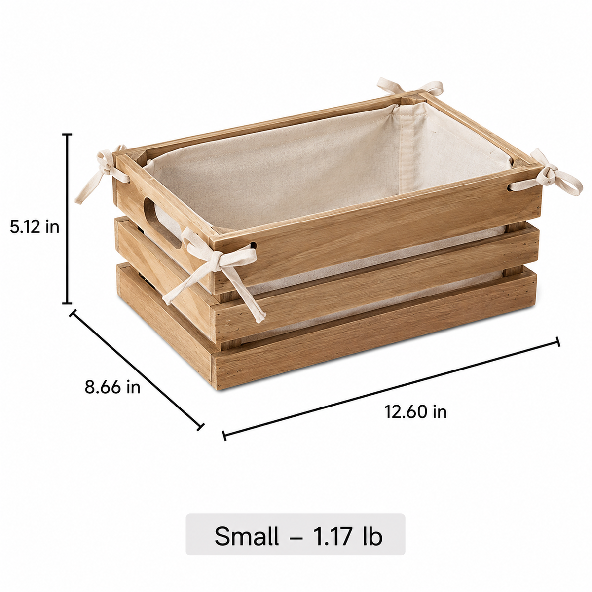 Linen-Lined Wooden Crate
