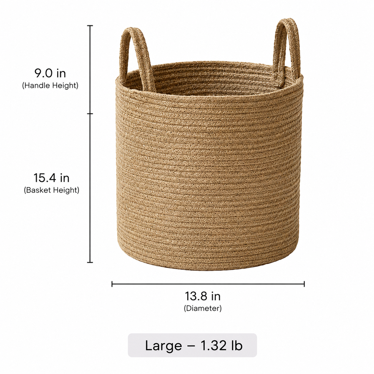 Cotton and Jute Rope Laundry Basket
