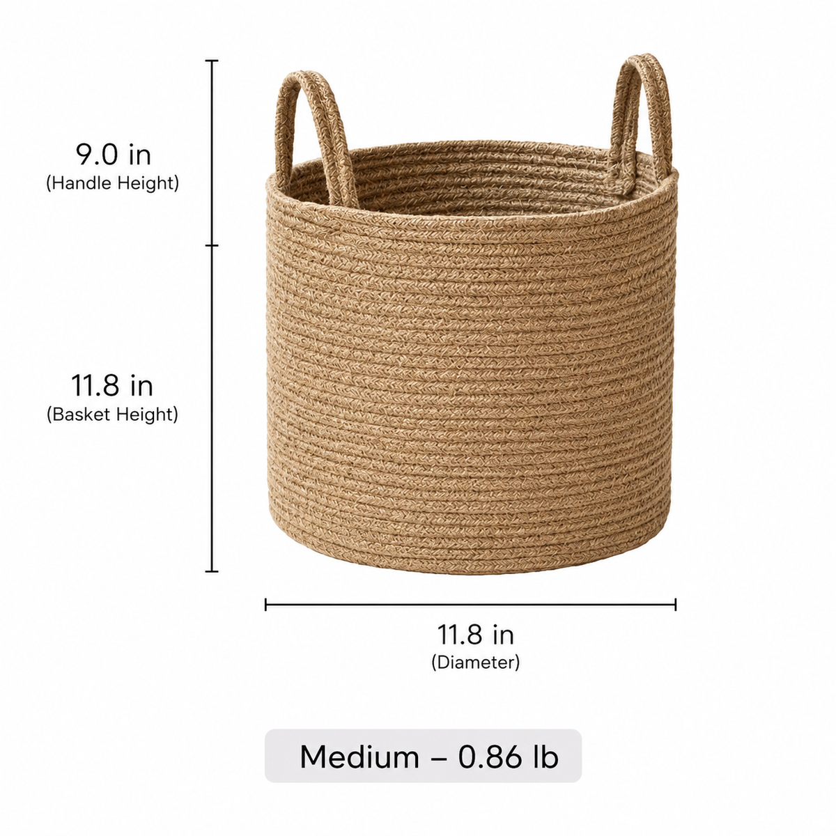 Cotton and Jute Rope Laundry Basket