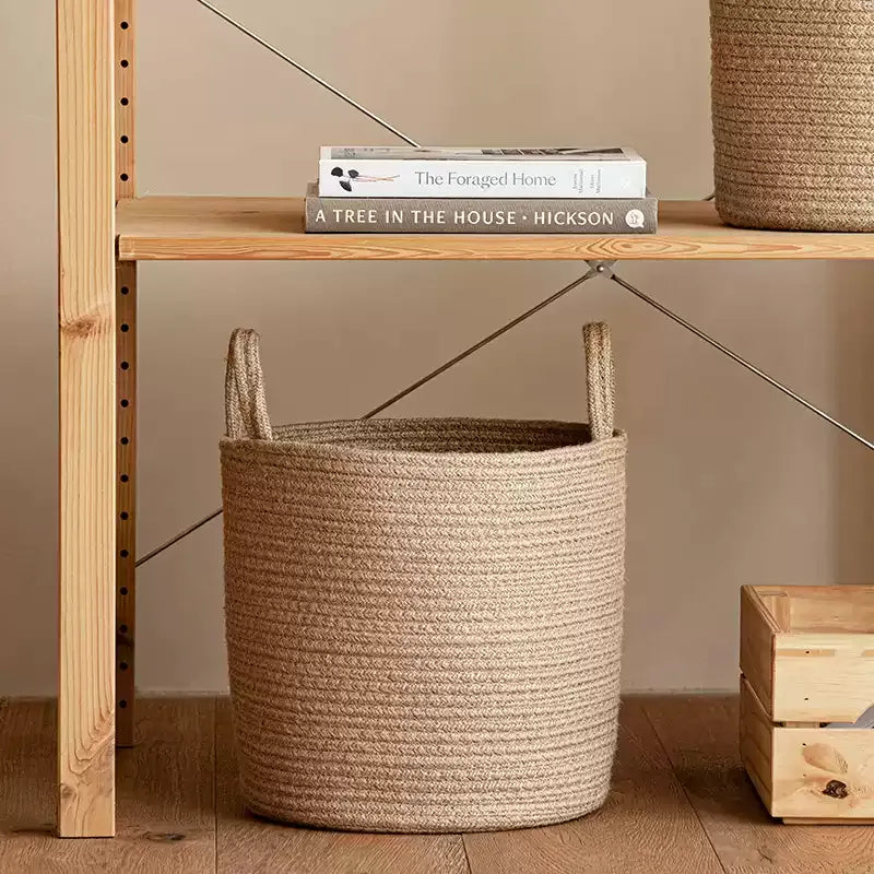 Cotton and Jute Rope Laundry Basket