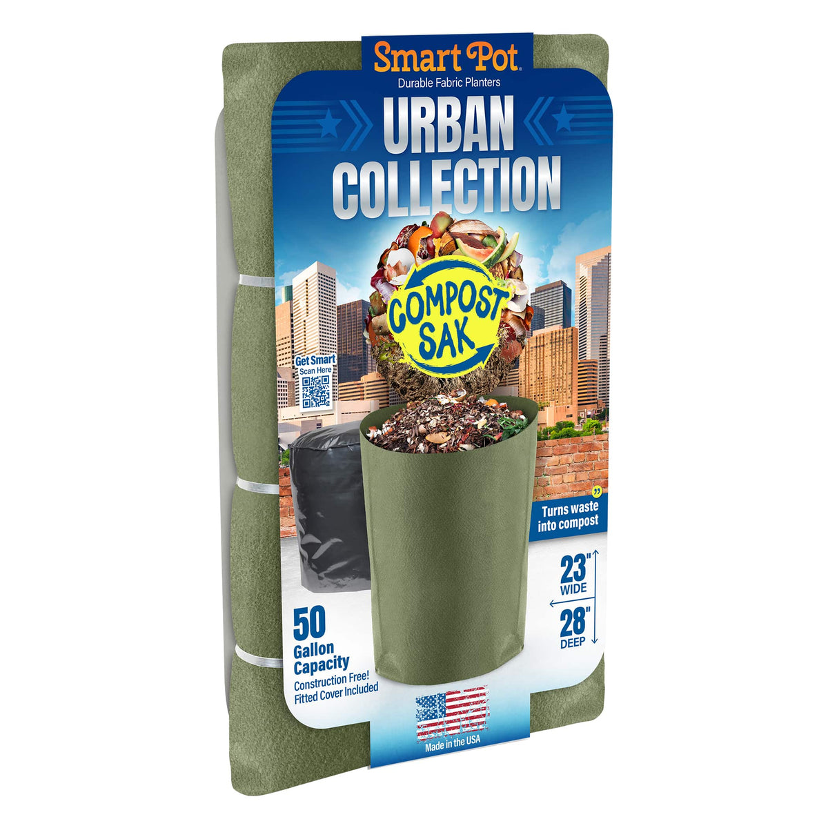 Smart Pot Urban Compost Sak 50-Gallon Fabric Compost Bag