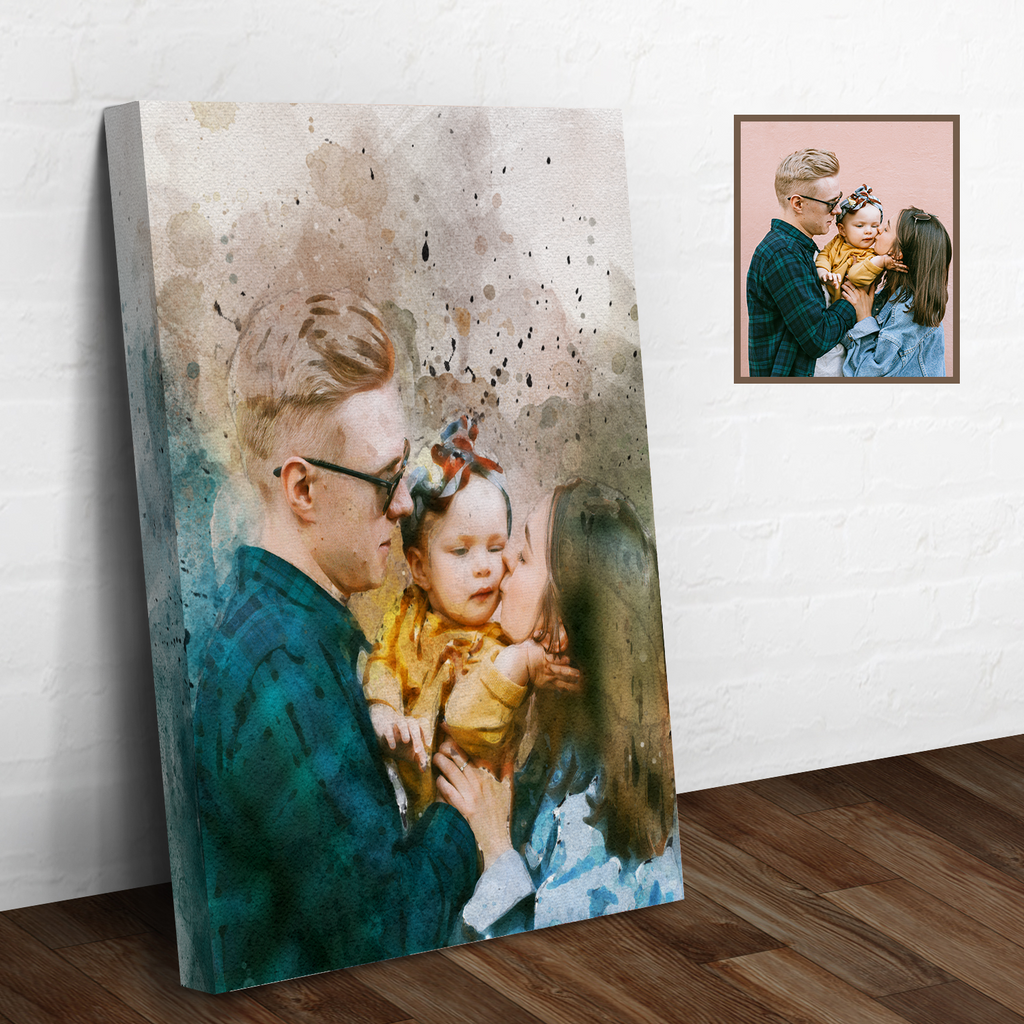 Family Watercolor Portrait Sign