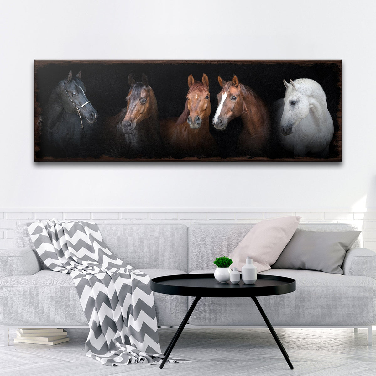 A Family Of Horses Canvas Wall Art