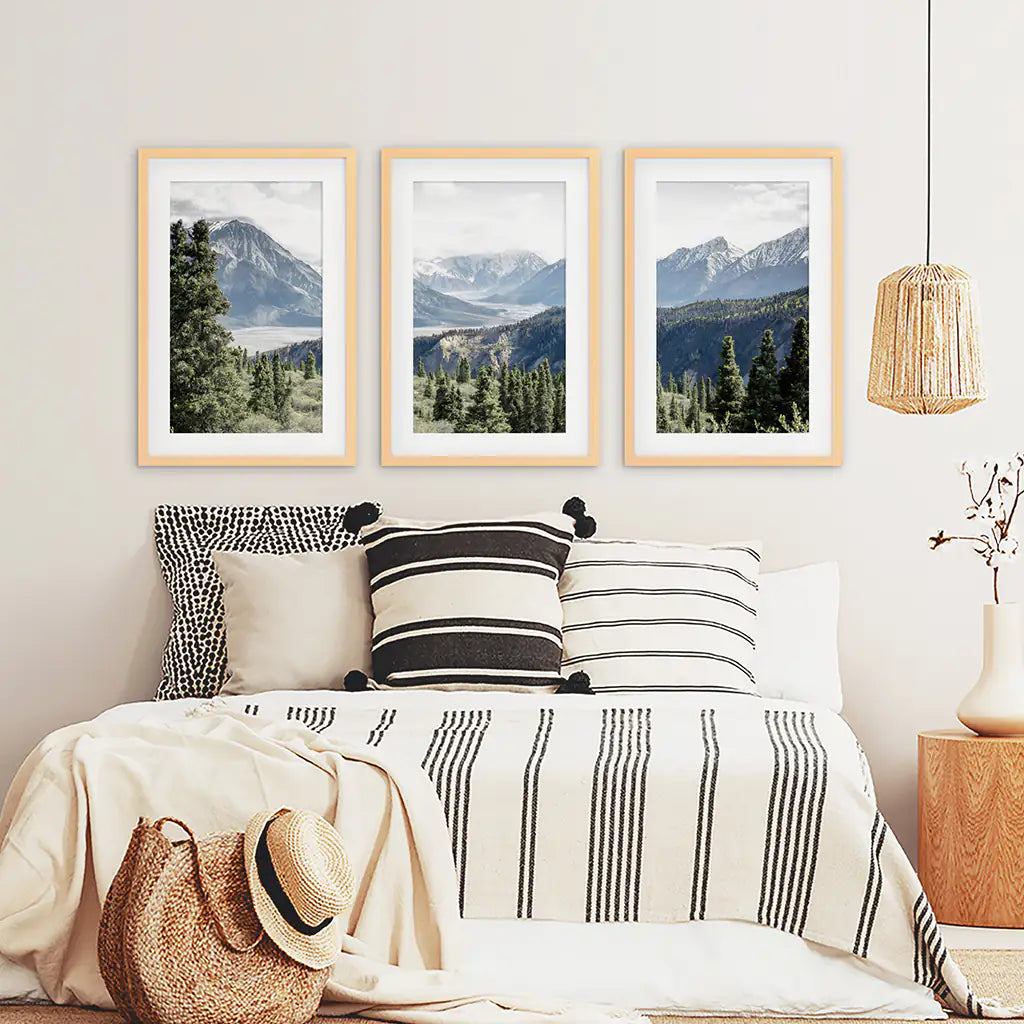 Kluane National Park Wilderness Nature Triptych. Mountains Prints