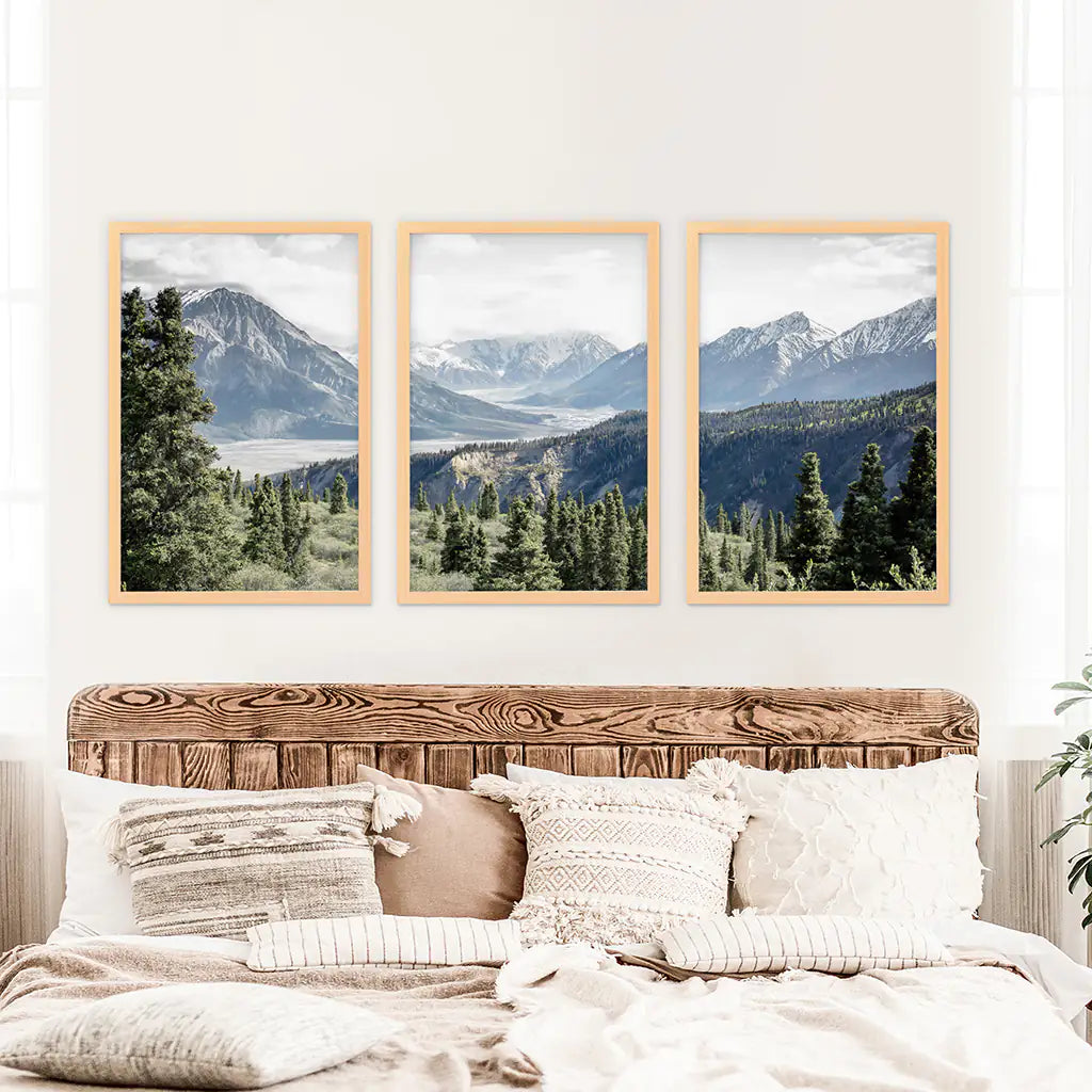 Kluane National Park Wilderness Nature Triptych. Mountains Prints